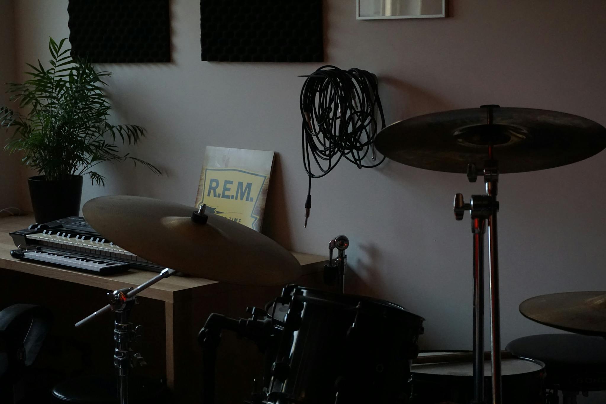 setting up drum kit home recording studio